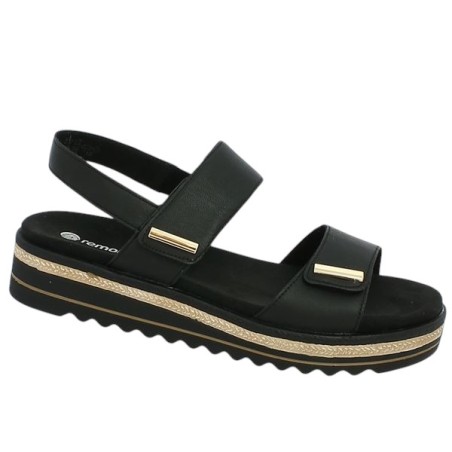 D0Q59-00 sandale confort Remonte cuir noir 42, 43, 44, 45 femme Shoesissime, vue profil D0Q59-00 sandale confort Remonte cuir noir 42, 43, 44, 45 femme Shoesissime, vue profil