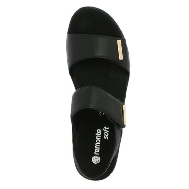 chaussures noire ouverte Remonte grande pointure femme Shoesissime, vue dessus