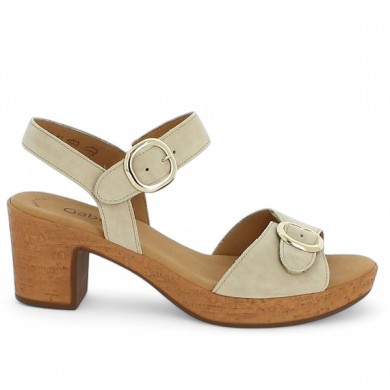 Cali - Barefoot Gabor velvet beige - Gabor shoes big size - Shoesissime
