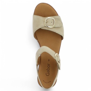 Cali - Barefoot Gabor velvet beige - Gabor shoes big size - Shoesissime