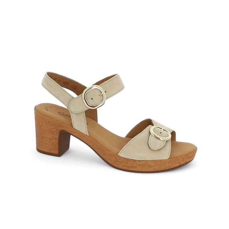 Cali - Barefoot Gabor velvet beige - Gabor shoes big size - Shoesissime