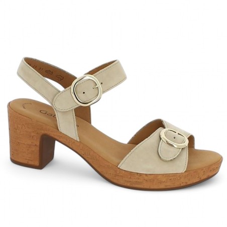 sandale sabot beige Gabor 42, 42.5, 43, 44 Shoesissime, vue profil sandale sabot beige Gabor 42, 42.5, 43, 44 Shoesissime, vue profil