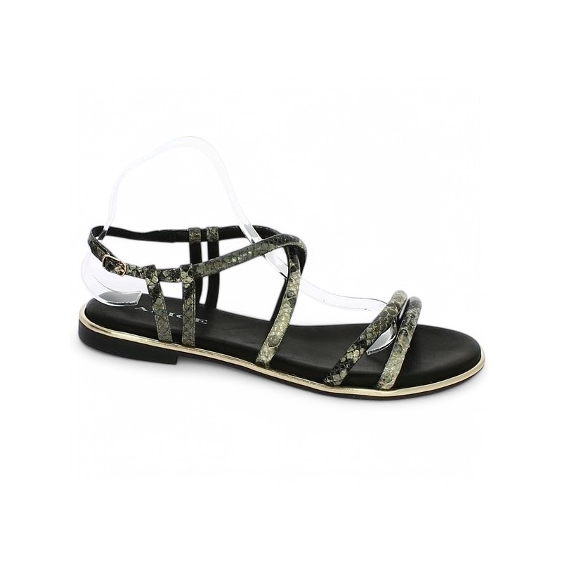 Ashanti - Women's Python Snakeskin Nude - Adige large size sandals - Shoesissime