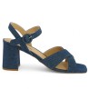 Lois - Jeans textile heeled sandals - Women's dress sandals 42, 43, 44, 45 - Shoesissime