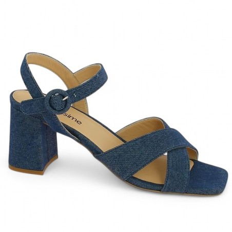 sandale à talon jeans 42, 43, 44, 45 femme Shoesissime, vue profil sandale à talon jeans 42, 43, 44, 45 femme Shoesissime, vue profil