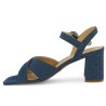 Lois - Jeans textile heeled sandals - Women's dress sandals 42, 43, 44, 45 - Shoesissime