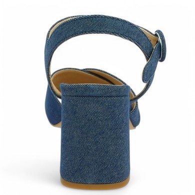 Lois - Jeans textile heeled sandals - Women's dress sandals 42, 43, 44, 45 - Shoesissime