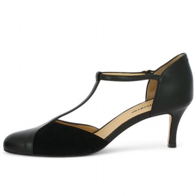 Séverine - Black leather slingback - Salomé women 42, 43, 44, 45 - Shoesissime