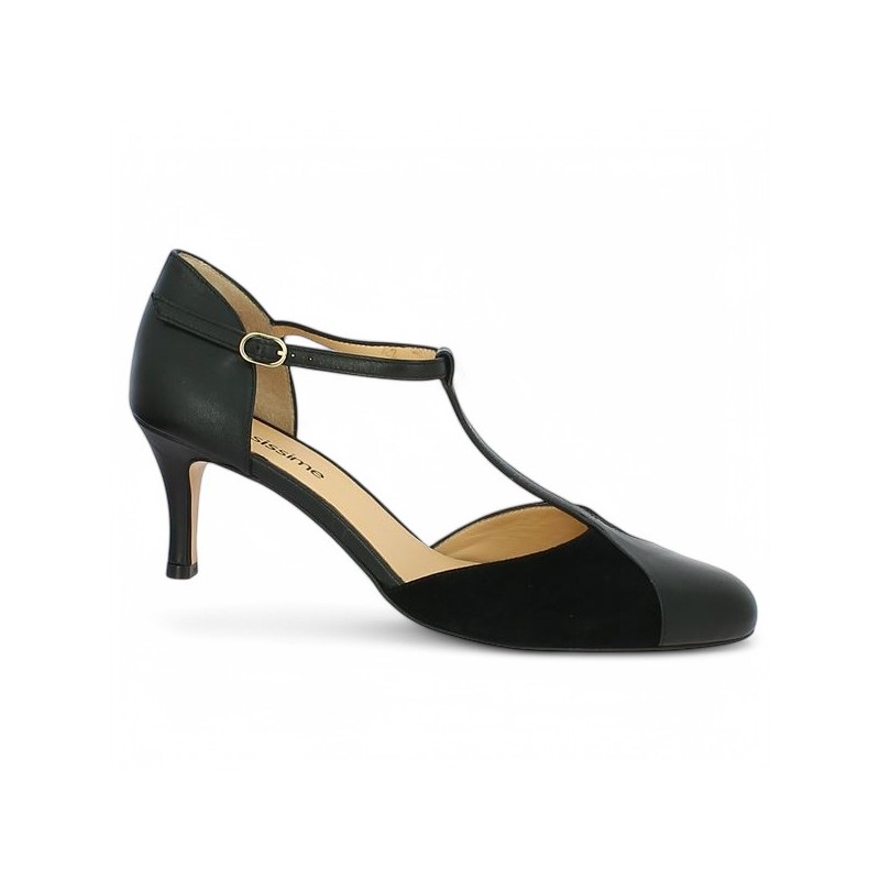 Séverine - Black leather slingback - Salomé women 42, 43, 44, 45 - Shoesissime