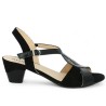 Ingénue - Black comfort heel sandal - Sandals large size - Shoesissime