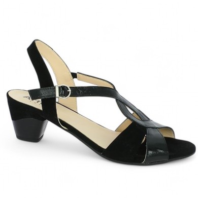 sandale a talon noire large 42, 43, 44, 45 Geo Reino Shoesissime, vue profil