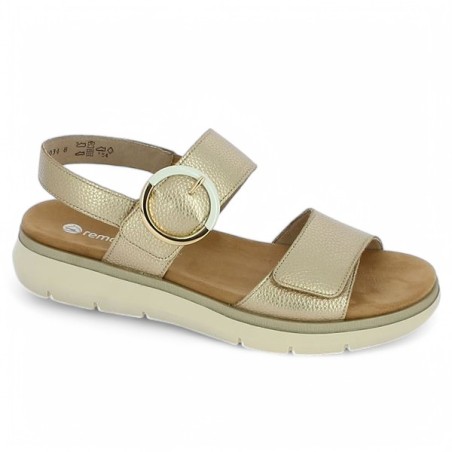 D2K50-90 sandale doré Remonte confort 42, 43, 44, 45 Shoesissime, vue profil D2K50-90 sandale doré Remonte confort 42, 43, 44, 45 Shoesissime, vue profil