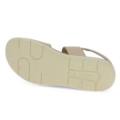 Kadie - Nu-pieds doré à scratch D2K50-90 - Sandale Remonte grande pointure - Shoesissime