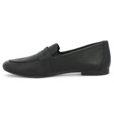 mocassin femme semelle amovible cuir noir grande taille, vue intérieure