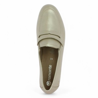 Vila - D0K02-90 Moccasin femme doré - Remonte shoes big size - Shoesissime
