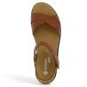Nu-pieds réglable scratch 42, 43, 44, 45 cuir camel Remonte D2049-22 Shoesissime, vue dessus