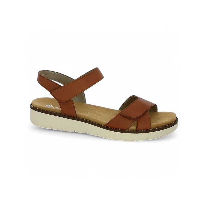 Sandales cuir camel Remonte D2049-22 grande taille Shoesissime, vue profil