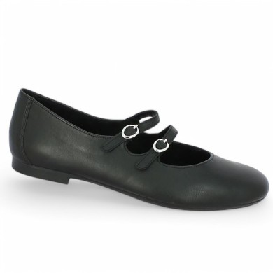 D0K11-00 ballerine noire brides Remonte 42, 43, 44, 45 Shoesissime, vue profil