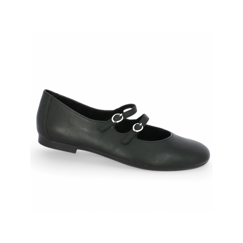 Angela - D0K11-00 Ballerina black straps - Ballerinas Remonte 42, 43, 44, 45 - Shoesissime