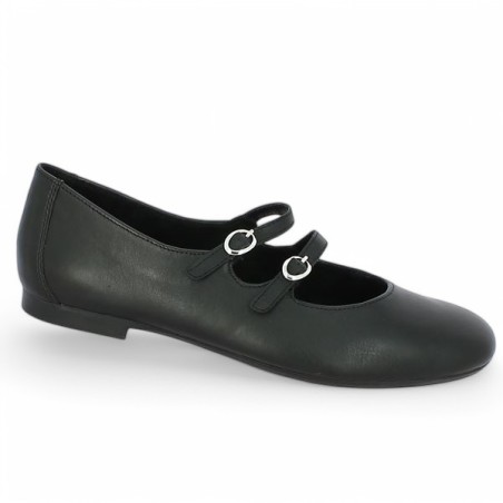 D0K11-00 ballerine noire brides Remonte 42, 43, 44, 45 Shoesissime, vue profil