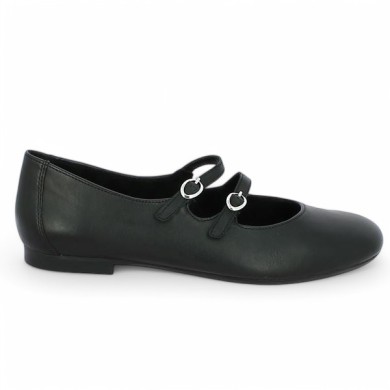 Angela - D0K11-00 Ballerina black straps - Ballerinas Remonte 42, 43, 44, 45 - Shoesissime