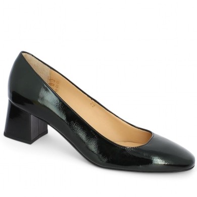 escarpin vernis noir bout carré 42, 43, 44, 45 Shoesissime, vue profil