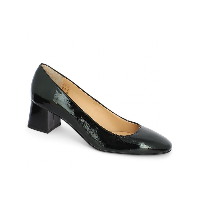 escarpin vernis noir bout carré 42, 43, 44, 45 Shoesissime, vue profil