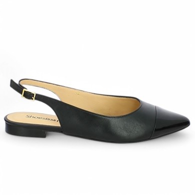 Grace - Black flat shoe with pointed toe - Ballerinas large size - Shoesissime