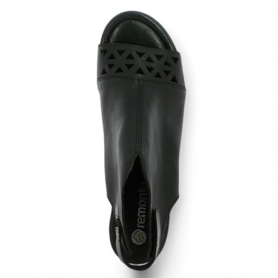 R8772-00 sandale femme couvrante cuir noir grande pointure Remonte, vue dessus