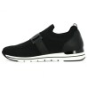 Sneakers femme grande pointure stretch noire Remonte Shoesissime, vue coté