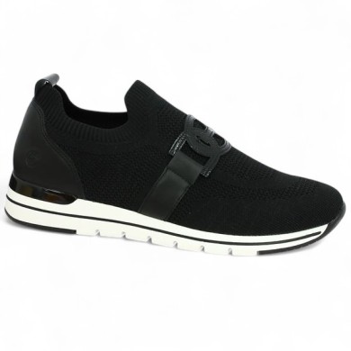 R6713-00 baskets stretch noire Remonte 42, 43, 44, 45 Shoesissime, vue profil