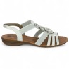 Sandale 42, 43, 44, 45 blanche bijoux Remonte femme R3605-80 Shoesissime, vue coté