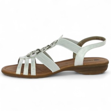 Nu-pieds femme grande pointure blanc bijoux Remonte femme R3605-80 Shoesissime, vue intérieure