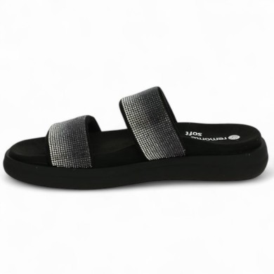 sandale noire strass femme 42, 43, 44, 45 Remonte, vue intérieure