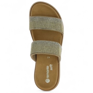Mule femme bijoux strass beige doré 42, 43, 44, 45, vue dessus
