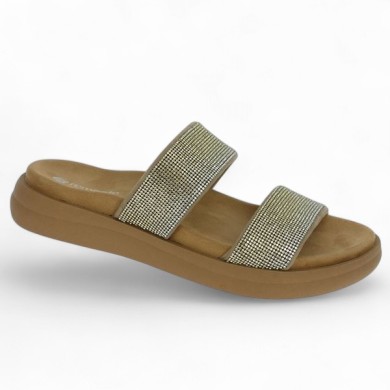 D2N50-90 mule strass beige doré Remonte grande taille, vue profil