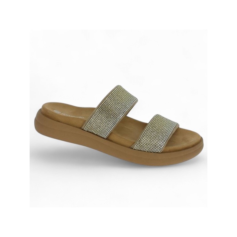 Star - D2N50-90 - Mule bijoux beige dore Remonte - Sandals Remonte grande size - Shoesissime