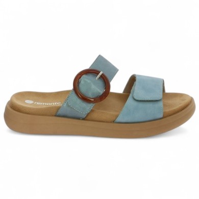mule bleu femme grande taille Remonte, vue coté