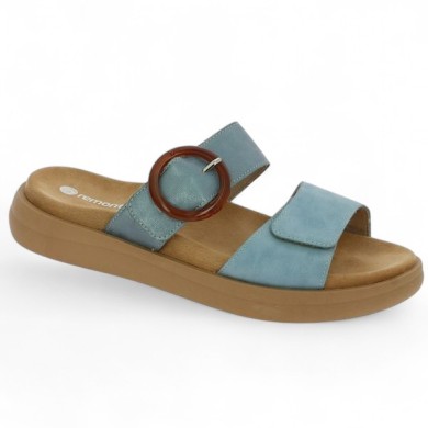 mule bleu réglable Remonte 42, 43, 44, 45 Shoesissime, vue profil