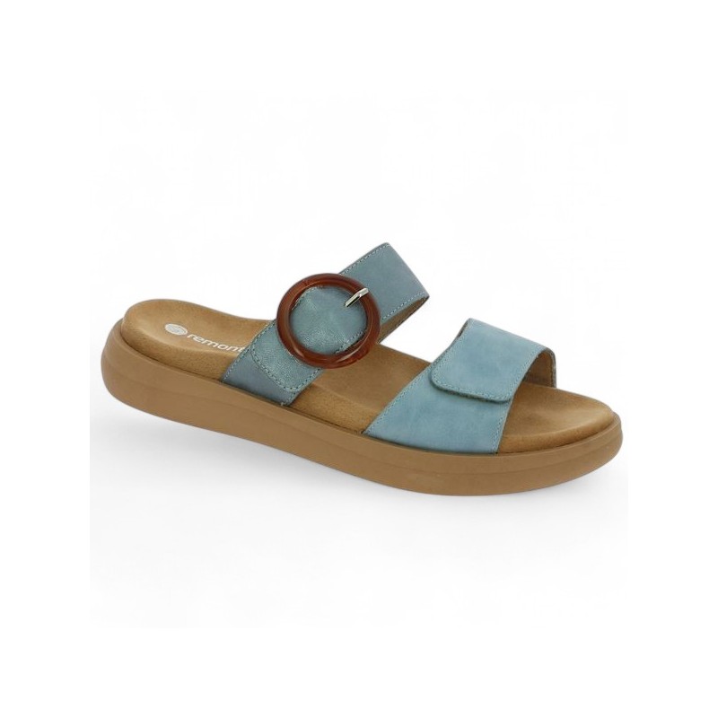 mule bleu réglable Remonte 42, 43, 44, 45 Shoesissime, vue profil