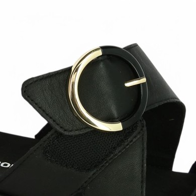 mule noire femme grande taille voute plantaire, vue détails