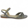 sandalette grande pointure plate habillée gris métallisé Shoesissime, vue coté