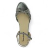 nu-pieds chic gris métal femme grande pointure Shoesissime, vue dessus
