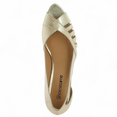 escarpin doré mode femme grande pointure Shoesissime, vue dessus