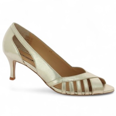 escarpin doré open toe 42, 43, 44, 45 Shoesissime, vue profil