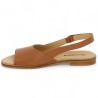Vera - Camel flat sandal large size - Barefoot 42, 43, 44, 45 women - Shoesissime