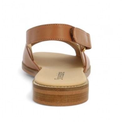 Vera - Camel flat sandal large size - Barefoot 42, 43, 44, 45 women - Shoesissime