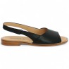sandale noire plate femme 42, 43, 44, 45 Shoesissime, vue coté