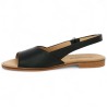 chaussure ouverte femme grande pointure cuir noir, vue intérieure