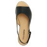 nu-pieds cuir noir femme grande pointure Shoesissime, vue dessus